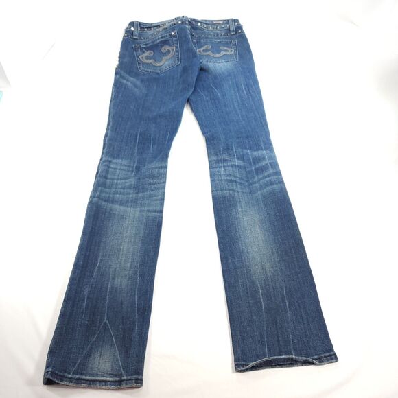 Rerock for Express Straight Medium Wash Casual Denim Jeans Womens Size 2 Blue - Picture 3 of 9